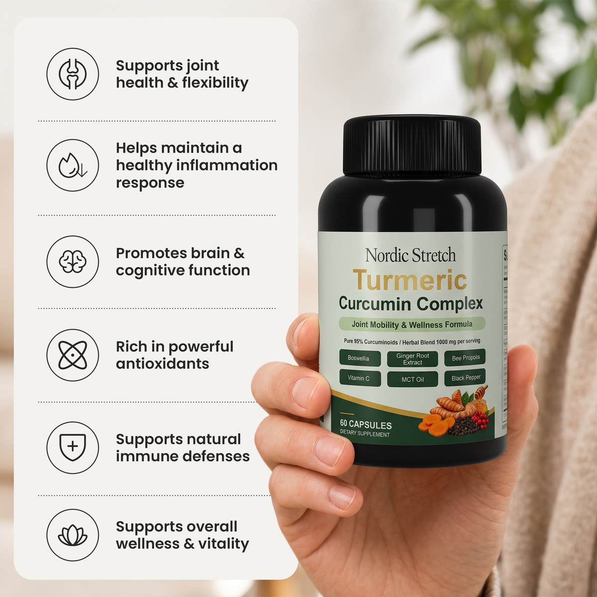 Nordic Turmeric Curcumin Capsules (1,000mg)